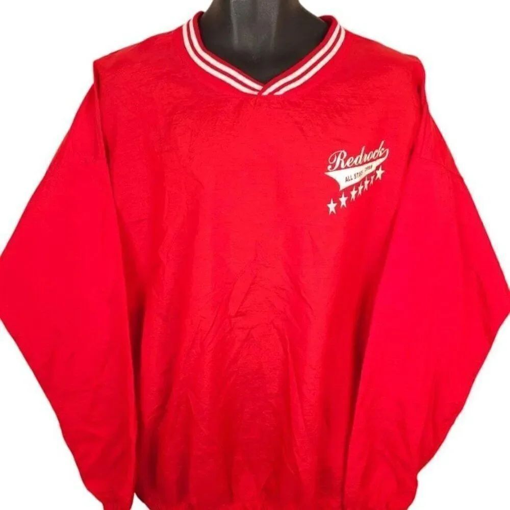 Vintage Redrock Little League Windbreaker Jacket Mens Size XL Red 90s 1998 USA